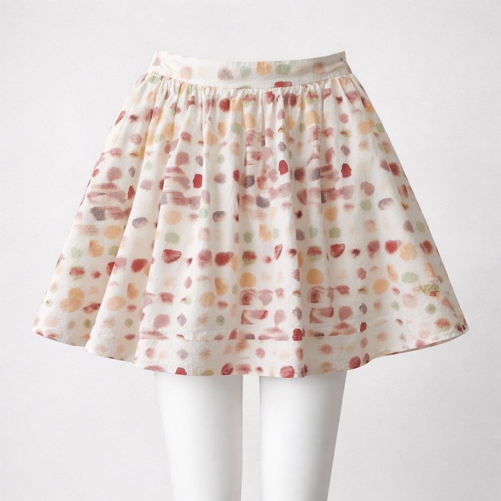 Victorio & Lucchino Mini Skirt Skater Water Color Dots Coquette Size 3 US 6